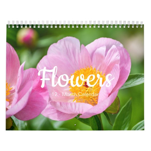 Prachtige 12-maands kalender met FLOWERS (Hoes)