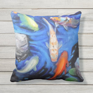 Prachtige 16-inch x 16-inch Koi Sierkussennen voor Buitenkussen