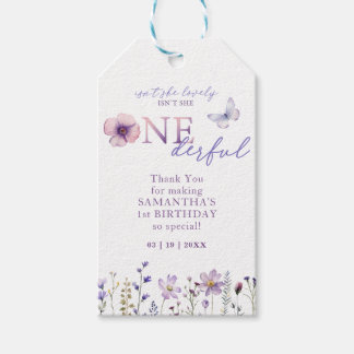 Prachtige 1e verjaardag Wildflower cadeautags Cadeaulabel