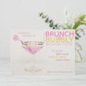 Prachtige 21e BRUNCH BUBBELEN Cocktail ROZE GOUD Kaart (Staand voorkant)