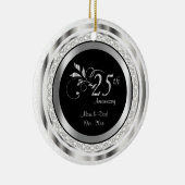 Prachtige 25e Zilverbruiloft Jubileum Keramisch Ornament (Rechts)