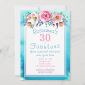 Prachtige 30 en Fabulous Floral Kaart (Voorkant)