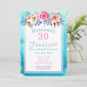Prachtige 30 en Fabulous Floral Kaart (Staand voorkant)