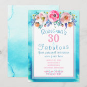 Prachtige 30 en Fabulous Floral Kaart (Voorkant / Achterkant)