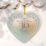 Prachtige 30e Jubileum uit Pearl Keramisch Ornament<br><div class="desc">Met een mooie parel kan deze liefje van 30 jaar bruiloft gepersonaliseerd worden met je speciale informatie over de parelaar op een parelachtergrond. Ontworpen door: Thisnotme©</div>