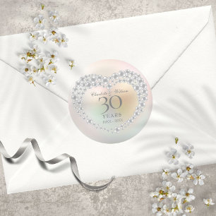 Prachtige 30e Jubileum uit Pearl Ronde Sticker