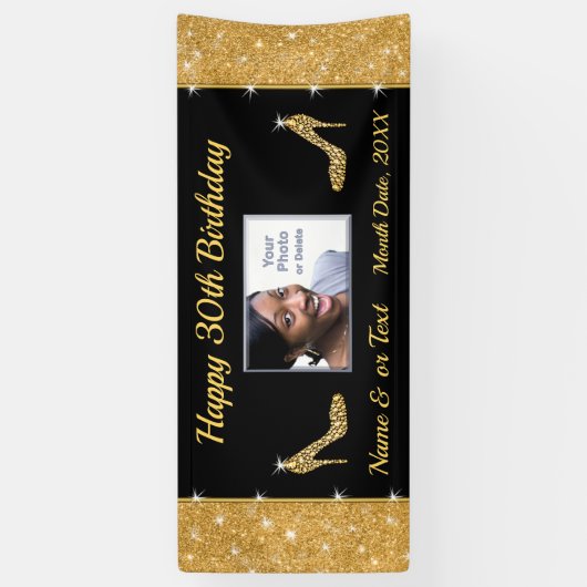 Prachtige, 30e verjaardag banners gepersonaliseerd (Verticaal)