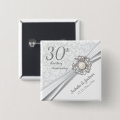 Prachtige 30th Wedding Jubileum Design Vierkante Button 5,1 Cm (Voorkant /achterkant)