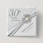 Prachtige 30th Wedding Jubileum Design Vierkante Button 5,1 Cm (Voorkant)