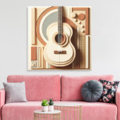 Prachtige 3D gitaar Canvas Afdruk (Insitu (Woonkamer))