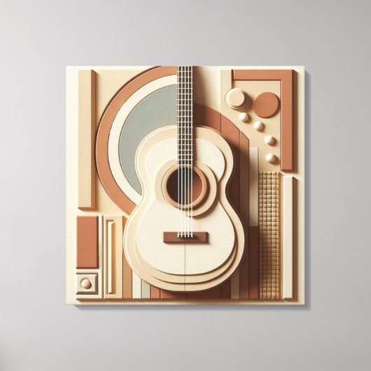 Prachtige 3D gitaar Canvas Afdruk (Voorkant)
