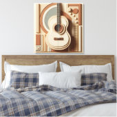 Prachtige 3D gitaar Canvas Afdruk (Insitu (Slaapkamer))