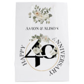 Prachtige 40e Jubileum middelgrote Gift-tas Medium Cadeauzakje (Achterkant)