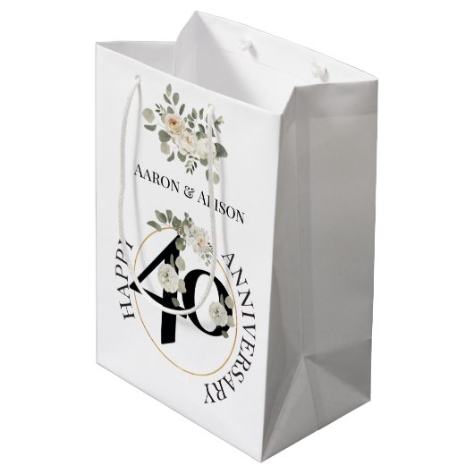 Prachtige 40e Jubileum middelgrote Gift-tas Medium Cadeauzakje (Achterkant Gekanteld)