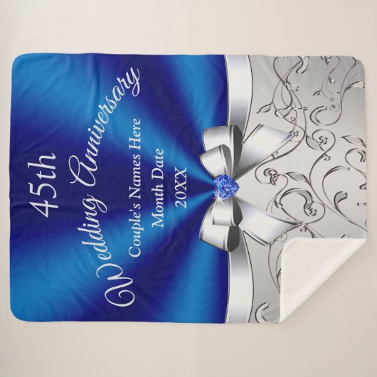 Prachtige 45-jarige Jubileum cadeau, klein tot gro Sherpa Deken (Voorkant (horizontaal))