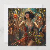 Prachtige 50 1920’ Art deco Vrouw flapper Kaart (Voorkant)