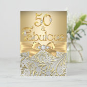 Prachtige 50 Elegante Gouden Boog Diamant Kaart (Staand voorkant)