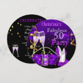 Prachtige 50 Fantastische Paarse Hoge Hakken Champ Kaart (Voorkant / Achterkant)