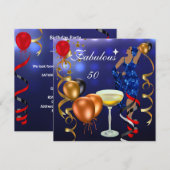 Prachtige 50 Fifty Diva Blauw Zwart Rode Lichten Kaart (Voorkant / Achterkant)