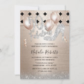 Prachtige 50 Hedendaagse Gouden Hoge Hakken Verjaa Kaart (Voorkant)