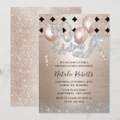 Prachtige 50 Hedendaagse Gouden Hoge Hakken Verjaa Kaart (Voorkant / Achterkant)