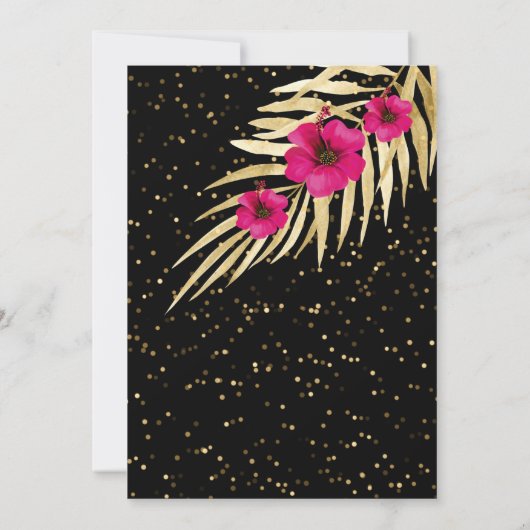 Prachtige 50 Pink Zwart Goud Glitter Verjaardag Kaart (Achterkant)