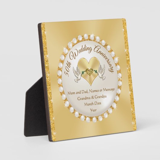 Prachtige 50e Jubileum Plaque Personalized Fotoplaat (Voorkant)