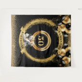Prachtige 50e verjaardag achtergrond gouden ballon wandkleed (Voorkant (horizontaal))