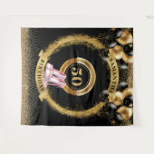 Prachtige 50e verjaardag banner zwart gouden hakke wandkleed (Voorkant (horizontaal))