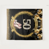 Prachtige 50e verjaardag diamant nummers hoge hakk wandkleed (Voorkant (horizontaal))