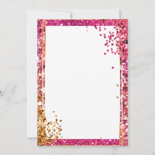 Prachtige 50e verjaardag hoge hakken roze glitters kaart (Achterkant)