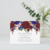 Prachtige 50e verjaardag van het Burgundy Roos Flo Briefkaart (Staand voorkant)