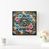 Prachtige 5e trouwdag vierkante klok (Huis)