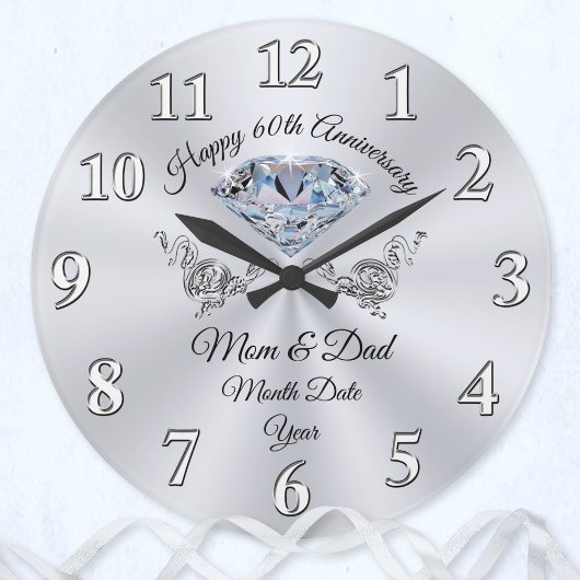 Prachtige 60e Jubileum Gift for Parents Grote Klok