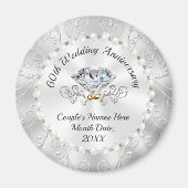 Prachtige 60th Wedding Jubileum Favors, Diamond Magneet (Voorkant)