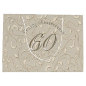 Prachtige 60th Wedding Jubileum Gift Bags Large Cadeautasje (Achterkant)