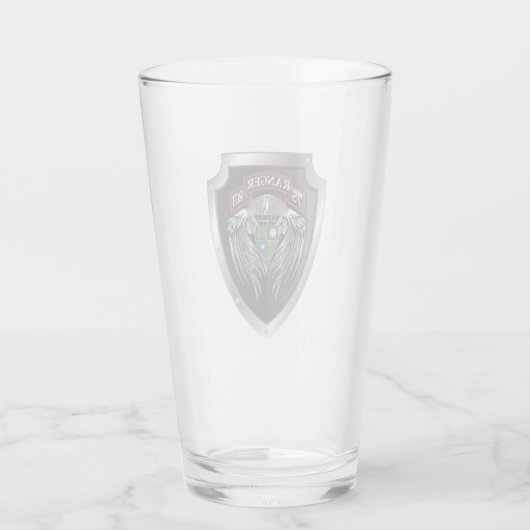 Prachtige 75e Regimentsrol Rangers Glas (Achterkant)