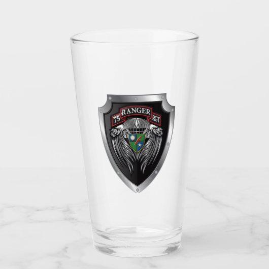 Prachtige 75e Regimentsrol Rangers Glas (Voorkant)