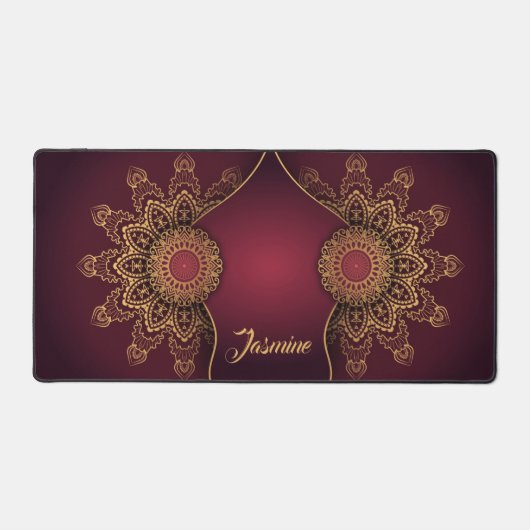 Prachtige aangepaste Bourgogne Mandala Bureaumat (Voorkant)