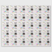 Prachtige aangepaste fototekst Magische Unicorn Cadeaupapier (Vlak)