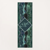 Prachtige aangepaste naam Blue Green Agate Rock De Yogamat (Voorkant)