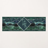 Prachtige aangepaste naam Blue Green Agate Rock De Yogamat (Voorkant (horizontaal))