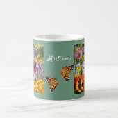 Prachtige aangepaste tekstbloemen en snijdt inkten koffiemok (Center)