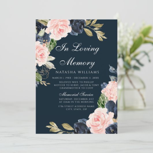 Prachtige aankondiging van de begrafenisservice va (Staand voorkant)