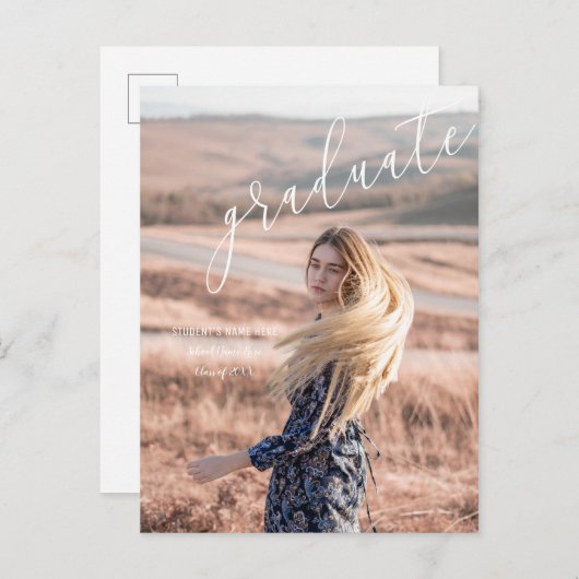 Prachtige aankondiging van het Afstuderen van de F (Voorkant / Achterkant)