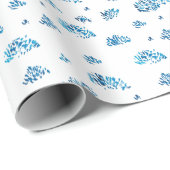 Prachtige abstracte blauwe waterverf cadeaupapier (Rol Hoek)