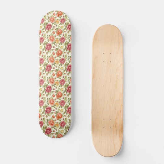 Prachtige Abstracte Floral Sketch Skateboard (Voorkant)