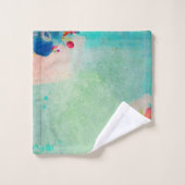 Prachtige Abstracte Floral Waterverf Patroon Bad Handdoek (Wasdoekje)