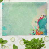 Prachtige Abstracte Floral Waterverf Patroon Theedoek (Gevouwen)