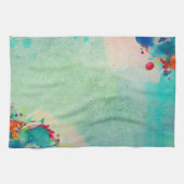 Prachtige Abstracte Floral Waterverf Patroon Theedoek (Horizontaal)